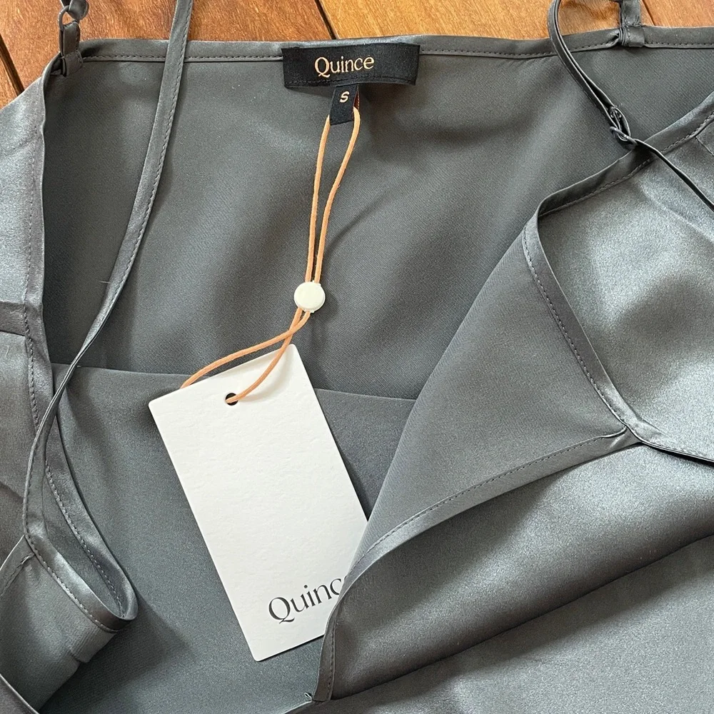 QUINCE SILK MINI SLIP DRESS
***LAVA SMOKE COLOR***
New with tag 
Size small - Picture 2 of 7